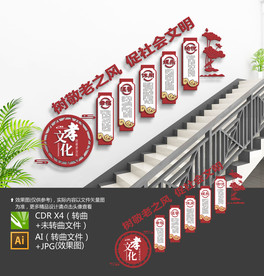 老年活动室楼梯文化墙