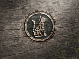 品牌复古木头logo样机