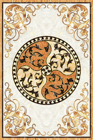 欧式入户玄关大理石拼花地板