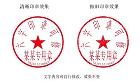 6字带日期编号合同专用印章模板