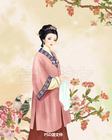 手绘古装美女