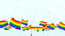 多彩旗帜庆典活动快闪童趣视频