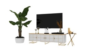 电视墙植物3d模型