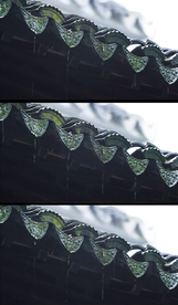 4k城市实拍屋檐下雨视频素材