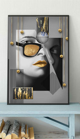 现代创意抽象美女玄关装饰画