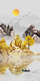 山水玄关装饰画