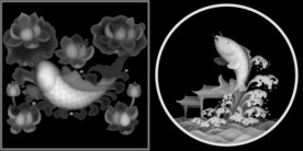 鱼跃龙门 灰度图