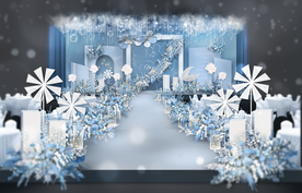 蓝白色造型婚礼效果图