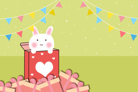 白糖兔可爱背景图