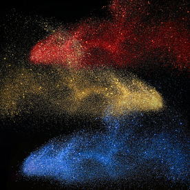 彩色泼墨装饰金沙元素