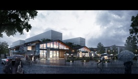 药房药店雨景效果图