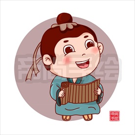 卡通古代书生状元