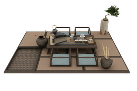 禅风榻榻米茶桌模型