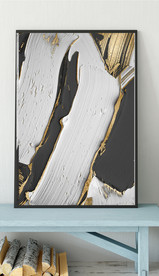 北欧风抽象金色油漆油画装饰画