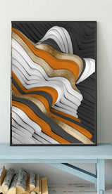 爱马仕现代抽象立体几何装饰画