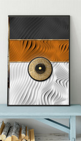 爱马仕现代抽象立体几何装饰画