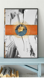 爱马仕抽象金色油漆油画装饰画