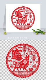 矢量2021牛年剪纸窗花