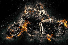 火焰美女摩托车