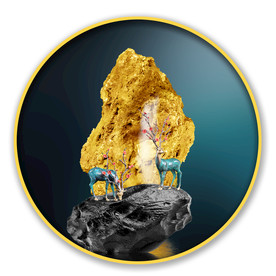 圆形画 石来远转