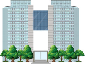 银色建筑 湖面 冰面冰雕 城市