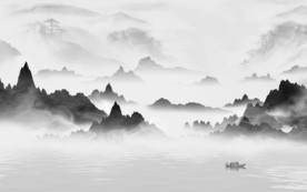 爆款 唯美中式山水 TIF分层