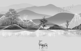 奢华唯美中式山水 TIF分层