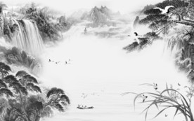 高档唯美中式山水 TIF分层