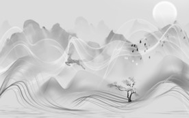 简约唯美中式山水 TIF分层