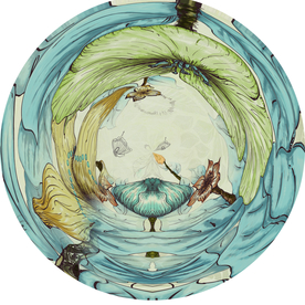 抽象条纹地毯图案设计圆形地毯