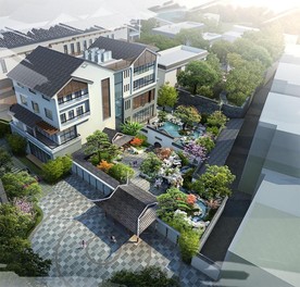 徽派庭院别墅效果图