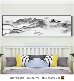 水墨禅意山水画