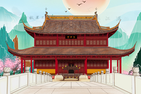 古代建筑 石庙 古风 国潮