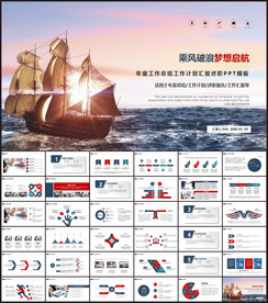 乘风破浪工作总结PPT模板