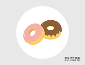 卡通甜甜圈插画图标