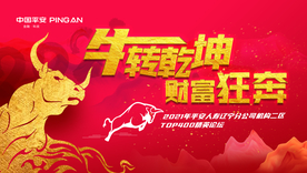 红色喜气企业年会主题展板