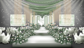 浅绿色婚礼仪式区