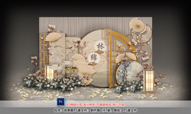 香槟色婚礼迎宾区