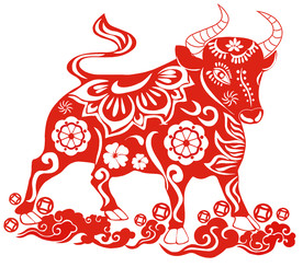 牛年剪纸剪影