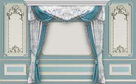 北欧风3D石膏窗帘电视背景墙