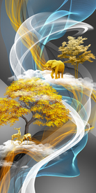 烁金玄关晶瓷画