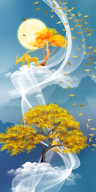 线条玄关晶瓷画