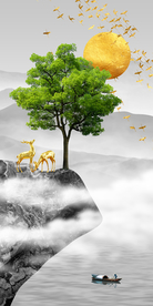 山水玄关晶瓷画