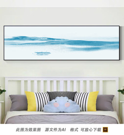 淡色禅意山水风景画