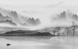 高档灰色新款山水 TIF分层