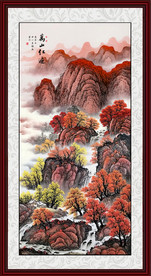 竖幅山水画图片