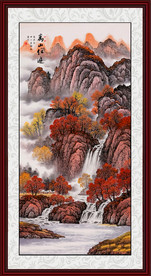 竖幅山水画图片