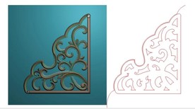 三角洋花精雕图