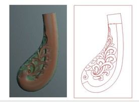 洋花扶手精雕图