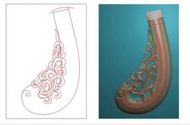 洋花扶手精雕图